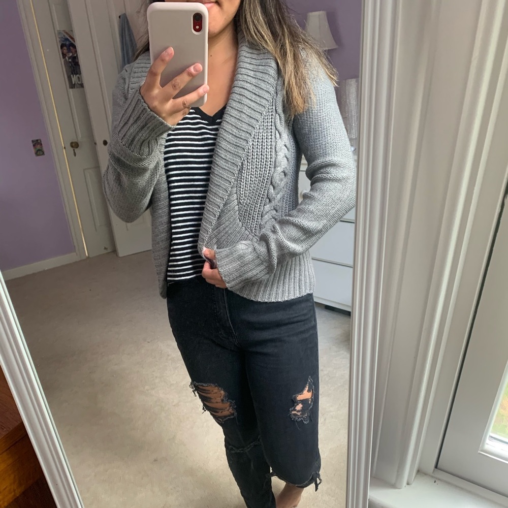 Cable knit cardigan